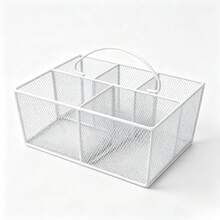 1pc Ironwork Storage Basket, Handheld Segmented Storage Bin, Desktop Snack Storage Box, Kitchen Utensil Storage Gadget, Utility Basket - View 10