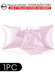 1pc/2pcs Satin Pillowcase, Silk Pillowcase For Hair And Skin Care, Luxurious Silky, Super Soft And Breathable, No Filling, Machine Washable, Autumn Decor, Autumn Home Decor - Girly Pink - View 26