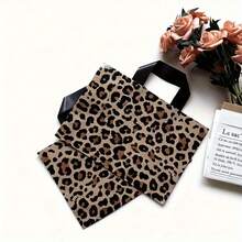 10pcs Vintage Leopard Print Gift Bags With Handles, Foldable And Reusable, Premium Leopard Pattern, Suitable For Retail Stores And Events, Large Capacity Storage, Gift Packaging, Simple And Elegant Design - Multicolor - View 6