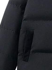 Vancamel Pulse Men's Winter Colorblock Detachable Hood Jacket, Casual Loose Fit Sports Outdoor Top With Large Pockets - Black - View 8