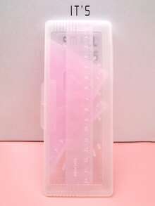 Juego de 4 reglas de PVC de color gelatina con caja de almacenamiento – Herramientas de geometría transparentes y lindas (transportador, regla recta y regla triangular) para escuela, oficina y proyectos de arte – Regalo perfecto para estudiantes, maestros y diseñadores - Multicolor - Ver 13