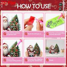 2D Flat Christmas Santa Claus Diamond Painting Hanging Decor Set (Adult Version), Merry Christmas Diamond Painting Decorative Hanging Ornament, Home Garden Wall Decoration Gift DIY Irregular Rhinestone Window Pendant Set - C - View 6