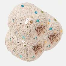 150g/3pcs Multi-Color Beautiful Pale Purple Sequin Yarn Cotton Thread 1mm Iridescent Round Sequins INS Hot-Selling Braided Hair Ties Pure Cotton Knitted Yarn - 150G/3PC - View 18