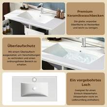 Bathroom Vanity Made Of Wood With Storage With Drawers Freestanding White - White - View 4