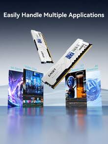 EAGET DDR4 Memory 32GB Kit (2x16GB) @Command:16GB Kit (2x8GB), Desktop Memory 3200MHz DDR4 Gaming Memory AMD Desktop Computer Memory, Aluminum Alloy Shell Heat Dissipation Silicone Dual Heat Sink - View 4