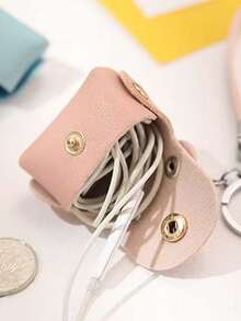 Tassel Decor Mini PU Coin Purse,Portable Keychain Pouch,Earphone Cable Storage Bag,Braided Lanyard Accessory,Boho Small Bag Charm For Handbag,Keys - Multicolor - View 6