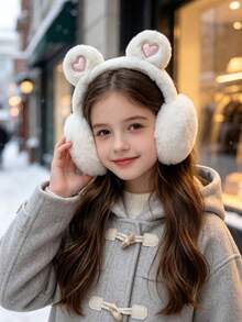 4pcs Foldable Bear Earmuffs For Winter Warmth, Cute Cartoon Plush Windproof Ear Warmers For Students. - Multicolor - View 4