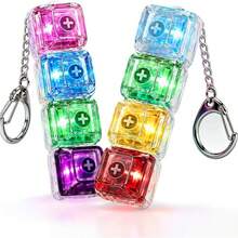 1 buah Mainan Pereda Stres Keyboard Dewasa, Mainan Fidget Sensorik, Pereda Kecemasan, Gantungan Kunci Pereda Stres Keyboard, Mainan Pereda Stres Tombol Keyboard dengan Lampu LED, Gantungan Kunci Pereda Stres Tombol Transparan Portabel 4 Tombol - MultiWarna - View 4