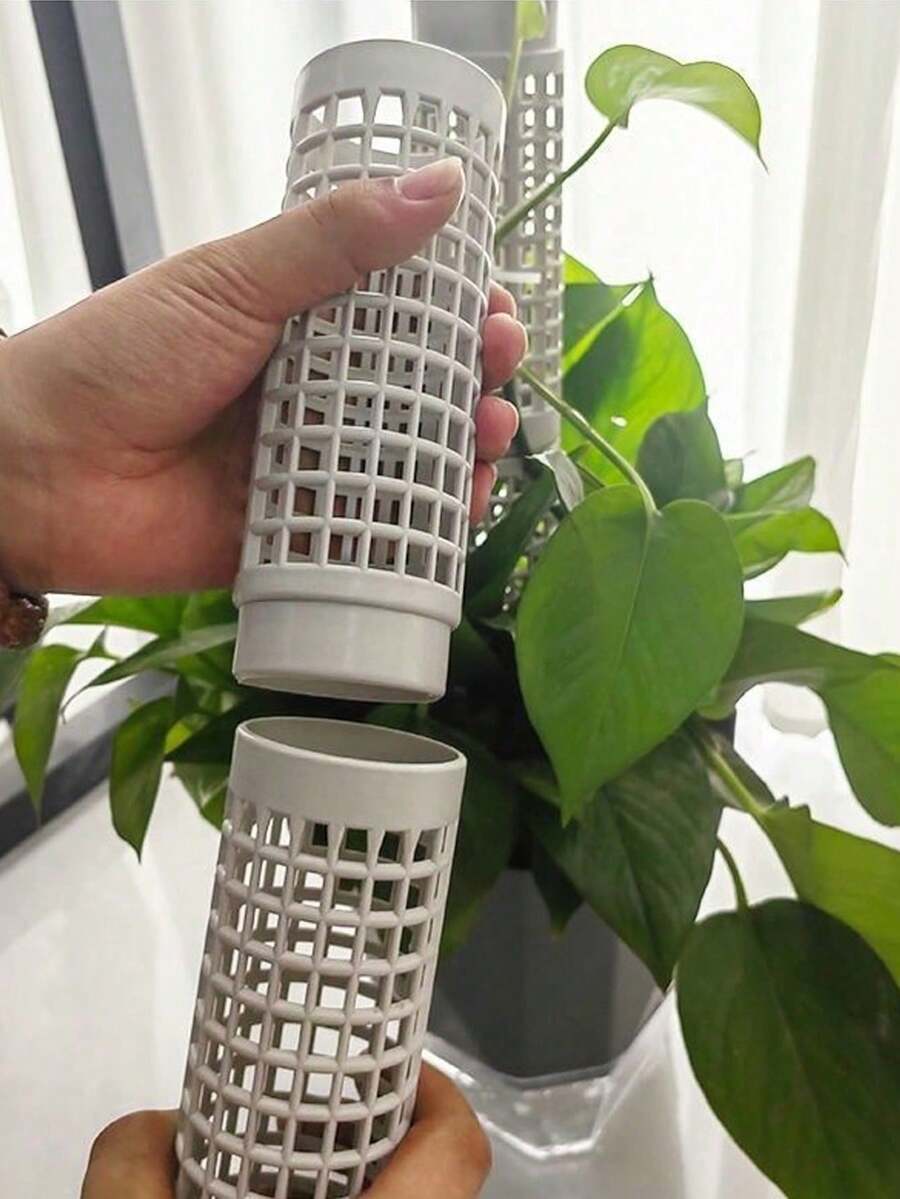 Plant Climbing Trellis,White Interlocking Sphagnum Moss Poles, Plastic Climbing Plant Stakes, Easy To Assemble, For Monstera And Pothos Vines
