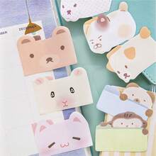 Cute Cartoon Animal Shaped Sticky Notes, Kawaii Self‑Adhesive Memo Pad, Planner Journal Decor School Stationery - Multicolor - View 3