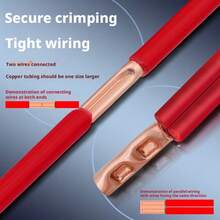250pcs GT Copper Tube Cold Pressing Wire Terminals Set, Includes Crimping Pliers, 7 Sizes 1-16mm² Pure Copper Wire Connectors, Portable Quick Wiring Terminals, Suitable For Automotive Machinery DIY Electrical Wire Cable Connection - GT Copper Pipe Crimp Terminal - View 8