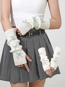 10pcs Star Fingerless Gloves, Y2K Style Arm Warmers, Knitted Subculture Design, Suitable For Autumn/Winter Summer - Multicolor - View 19