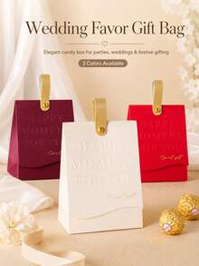 10pcs Wedding Gift Boxes With Handles, Decorative Party Favor Small Gift Packaging Boxes - View 1