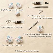 10/30/50pcs Cute Resin Long Ear Rabbit Decorative Accessories, Pink & White, Suitable For DIY Cream Gel Hair Clips, Rings, Phone Cases, Hollow Out Clogs, Clothing, Bags, Jewelry Making, Decorations For Various Festivals And Parties - Random Mix - Mini Bunny - View 8