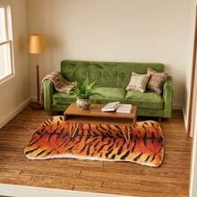 1pc Of Dollhouse Mini Scene Dollhouse Carpet, Available In Leopard And Tiger Patterns. The Material Is Made Of Cloth Blocks Instead Of Blankets, Suitable For Decorating Dollhouses And As Props For Scene Shooting - Brown - View 8