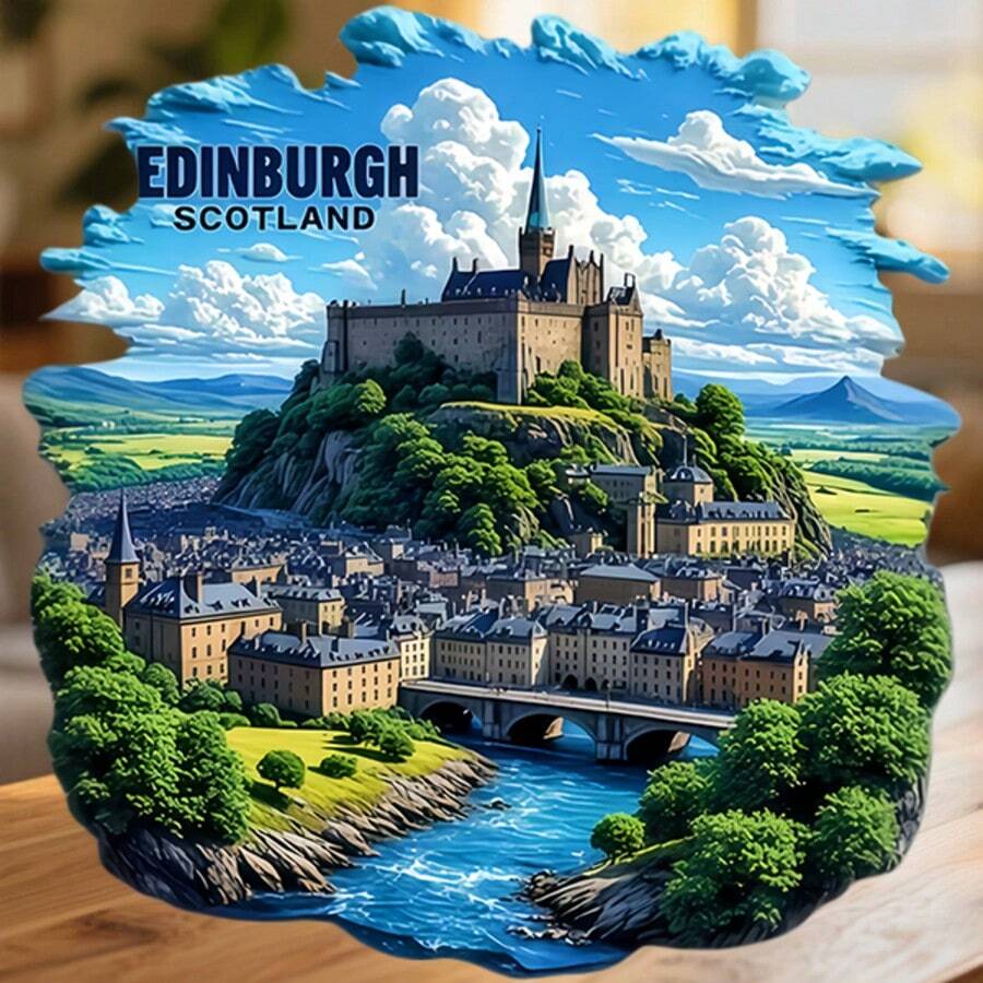 Edinburgh Castle On The Rock And The Wind-Swept Green Of The North Magnet Where The City Writes Its Story On A Granite Height Keepsake For All Metal Surfaces Throughout The Home - A - View 1
