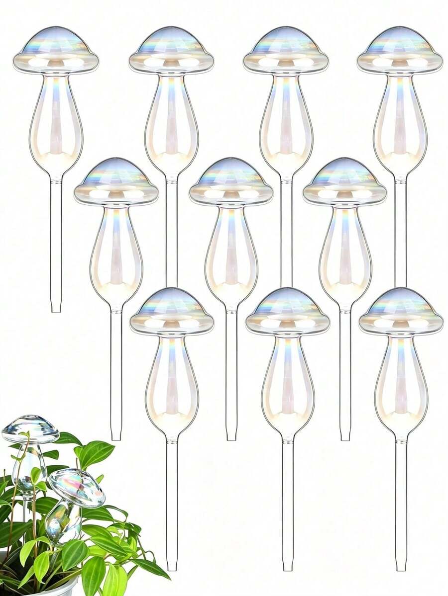Mushroom-Shaped Automatic Watering Planter, Slouchy-Style Automatic Drip Irrigation, Transparent Watering Pot, Suitable For Indoor And Outdoor Gardens, Automatic Watering Device For Potted Plants, Flowers And Bonsai - Multicolor - View 1