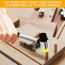 Double-Headed Rubber Mallet Soft Strike Non-Marking Hammer Tool With Steel Handle For Flooring, Tents, Furniture, DIY Crafts - Multi-color - View 6