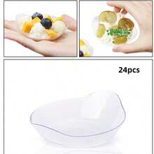 12/24pcs Creative Transparent Strip Design Bowls, Suitable For Milk Tea, Juice And Desserts, Also Can Be Used As Fruit Salad Bowls And Desktop Small Item Storage, Perfect For Home Gatherings - View 6