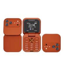 2026 NEW SERVO I18 Pro Flip Mobile Phone 2G GSM 1.77" Type-C Call Recording Magic Voice Blacklist Dual SIM Cute Fold Cellphone - Orange - View 13