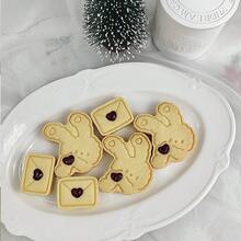 3Pcs Cute Bunny Envelope Cookie Cutter Set, Heart Detail Embossing Baking Molds For Sweet Style DIY Dessert & Handmade Treat Gift - View 5