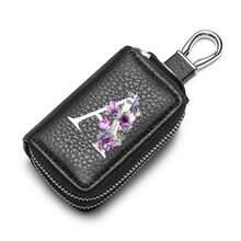 White Flowerdouble-Layerkeybagwithincreased Capacity,Men's PUconvenientkeystorage Bag,Keychain,Suitableforkeystorageandorganization,An Interestinggift - Multicolor - View 20