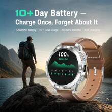 JIAYAOO Men's Smart Watch With LED Flashlight, Compass, Altimeter, Outdoor Fitness Tracking Watch, Supports Route Tracking, 1.7-Inch Large Screen, Wireless Calling, 1000mAh Battery, 100+ Sports Modes, IPX8 Waterproof, Suitable For Running, Hiking, Cycling - View 10