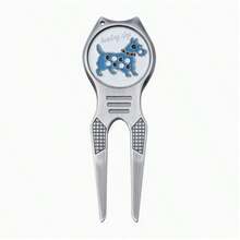Golf Divot Tool With Magnetic Ball Marker, Metal Green Repair Fork, Portable Golf Ball Mark Repair Tool, Golf Accessories - Robot Dog Red - View 8