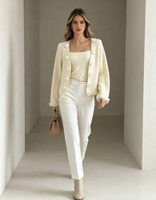Women Cardigans - Apricot - View 7