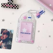 Star Polka Dot Transparent Card Holder Pendant, Korean Style Idol Photo Card Protective Sleeve, Album Card Storage, Guka Sleeve Keychain - Multicolor - View 13