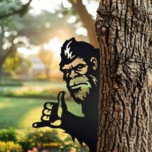 1 buah Dekorasi Dinding Besi Kokoh, Menampilkan Desain Bigfoot yang Unik, Sempurna untuk Taman, Teras, atau Halaman Luar Ruangan - A - View 4