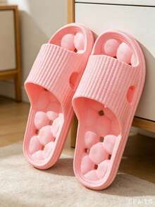 New Flowing Water Slippers Women's Home Slippers Vacation Slippers Beach Slippers Pink Slippers Plastic Slippers Lightweight Soft Sole Indoor Slippers - Pink - View 1