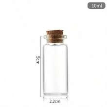 20pcs Mini Decorative Bottles 10ml With Cork Stopper, Jute Rope, Small Cards, Suitable For Camping Projects, Graduation Season, Handmade Crafts, Jewelry, Message In A Bottle, Wedding Blessings, Party Gifts - 1ml Glass - Multiple Styles - View 12