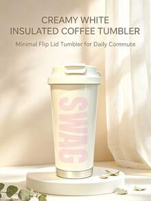 Miniso Fresh Cartoon Outdoor Home Supplies Portable Hanging Rope Water Bottle Large Capacity Insulated Cup Cute Style Student School Use Suitable For Cup Holder, Insulated Cup, Rubber Base, Unisex Gift - White - View 2
