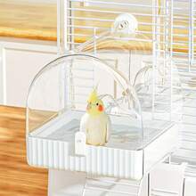 3-In-1 Bird Cage Accessories, Parrot Bath Bowl, Feeding Bowl And Nest Box Combination, Multi-Functional Hanging Bird Cage Bath Bowl And Feeding Station, Suitable For Parrots, Lovebirds, Budgies And Small Birds - one-size - View 6