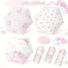 Sanrio Authorized Melody 5-Fold Umbrella, Black Coating Sun Protection, Cartoon Cute Print, Girly Style, Rain & Sun Umbrella - Multi-color - View 11