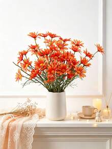 3pcs Artificial Daisy Bouquet, Suitable For Home Decor, Party Decor, Wedding Decor, Table Centerpiece, Living Room Decor, Autumn Decor, Valentine's Day, Halloween, Birthday Gift, Graduation Ceremony And Other Occasions - Orange - View 5