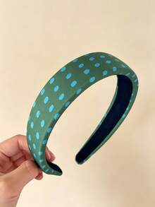 1pc Women Polka Dot Padded Headband, Vintage Colorful Wide Hair Hoop, Fashion Daily Hair Accessory For Party Dating - Multicolor - View 6