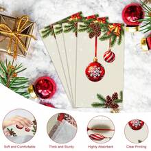 20/40/60PCS Christmas Paper Napkins, Disposable Christmas Guest Towels, Xmas Hand Towels For Bathroom, Christmas Tree Paper Napkins For Holiday Party Table Decor - Christmas - View 8