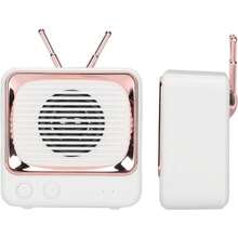 Altavoz inalámbrico portátil estilo TV retro, Bluetooth 5.0, 3 W y autonomía indicada de 8 a 9 horas - Blanco - Ver 3
