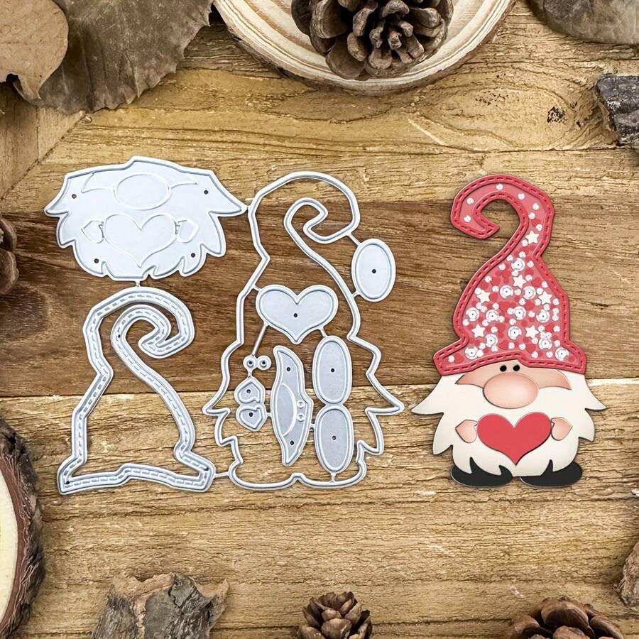 1pc Cute Gnome Metal Cutting Template DIY Scrapbook Photo Album Greeting Card Home Decor Holiday Blessing Handmade