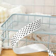 1PC 4yards/2.5cm Wide Printed Polka Dot Polyester Ribbon, DIY Bow Hair Accessory, Suitable For Wedding, Valentine's Day, Christmas And Other Occasions Handmade DIY Decoration (Without Spool) - 4 Yards - View 8