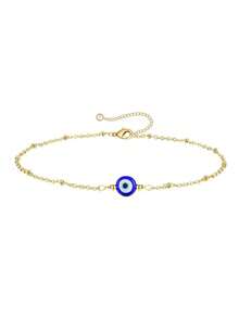 1pc Blue Evil Eye Exquisite Women's Bracelet - Yellow Gold - View 3