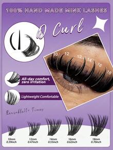 708/700/684/600/180pcs Eyelash Extension Kit, DIY Segmented Lashes, Large Capacity Soft False Eyelash Bundle Set, Suitable For Beginners, DIY Home Use, Fluffy And Thick, Easy To Use, Portable And Reusable, Spiky+D-Curl False Eyelashes - Multicolor - View 10