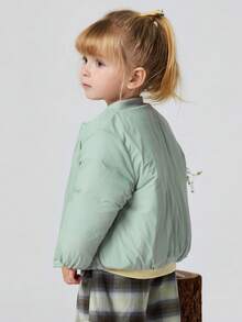 mini bala Unisex Infant Baby Girl Padded Jacket Thick Fluffy Soft Loose Going‑Out Coat For Autumn Winter - Earthy Green - View 3
