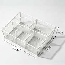 1pc Ironwork Storage Basket, Handheld Segmented Storage Bin, Desktop Snack Storage Box, Kitchen Utensil Storage Gadget, Utility Basket - View 8