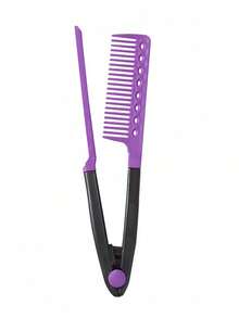 1pc V-Shaped Folding Hair Straightener, Dual-Use Straight & Curly Hair Styling Comb, Hair Straightener Clamp, V-Shaped Hair Tool, Detangling Comb, Anti-Split End Styling Tool, Hair Comb, Hair Styling Tool - Multicolor - View 11
