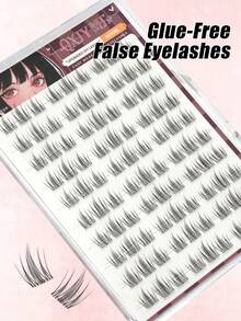 90 Clusters Of Glue Free False Eyelashes, Natural And Lightweight Cartoon Style Eyelash Clusters, Household Cartoon Eyelashes, Suitable For Beginners, Suitable For All Places, Eyelashes, False Eyelashes, Glue Free Eyelash Clusters - C - View 3