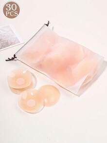 2-50pcs Silicone Nipple Covers Reusable Sticky Breast Petals With Storage Bag For Swimwear Dress,Holiday Essentials,Travel,Sticky Bra - Multicolor - View 10