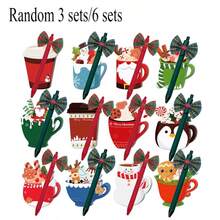 3/6 Sets Christmas Sticky Notes And Ballpoint Pen Set (Random Pattern), Includes Teacup-Shaped Holiday Memo Pad And Bow Ballpoint Pen, Suitable As Christmas Party Favors, Classroom Rewards, Colleague Gifts And Christmas Stocking Stuffers - Sticky Notes + Ballpoint Pen - View 11
